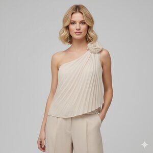 Dressy Joseph Ribkoff One Shoulder Pleated Top
